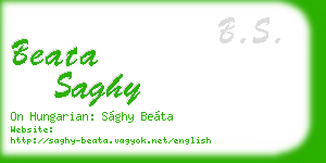 beata saghy business card